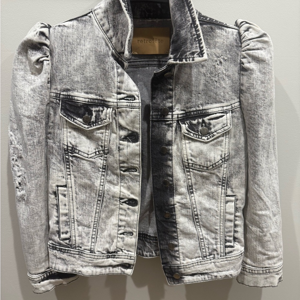 Retrofete Black and Gray Jean Jacket